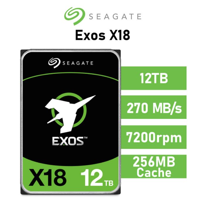 Seagate Exos X18 12TB SATA6G ST12000NM001J 3.5" Hard Disk Drive by seagate at Rebel Tech