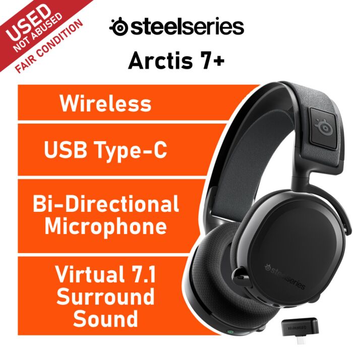 SteelSeries Arctis 7+ 61470-USED-F Wireless Gaming Headset by steelseries at Rebel Tech