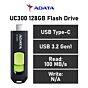 ADATA UC300 128GB USB-C ACHO-UC300-128G-RBK/GN Flash Drive by adata at Rebel Tech