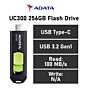 ADATA UC300 256GB USB-C ACHO-UC300-256G-RBK/GN Flash Drive by adata at Rebel Tech