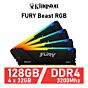 Kingston FURY Beast RGB 128GB Kit DDR4-3200 CL16 1.35v KF432C16BBAK4/128 Desktop Memory by kingston at Rebel Tech