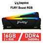 Kingston FURY Beast RGB 16GB Kit DDR4-3600 CL17 1.35v KF436C17BBAK2/16 Desktop Memory by kingston at Rebel Tech