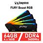 Kingston FURY Beast RGB 64GB Kit DDR4-3600 CL18 1.35v KF436C18BBAK4/64 Desktop Memory by kingston at Rebel Tech