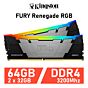 Kingston FURY Renegade RGB 64GB Kit DDR4-3200 CL16 1.35v KF432C16RBAK2/64 Desktop Memory by kingston at Rebel Tech