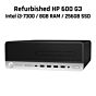 HP 600 G3 Intel Core I3-7300 / 8GB RAM / 256GB SSD / Windows 10 Pro SFF Refurbished Office PC  by hp at Rebel Tech