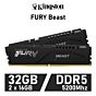 Kingston FURY Beast 32GB Kit DDR5-5200 CL36 1.25v KF552C36BBEK2-32 Desktop Memory by kingston at Rebel Tech