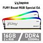 Kingston FURY Beast RGB Special Ed. 16GB Kit DDR4-3200 CL16 1.35v KF432C16BWAK2/16 Desktop Memory by kingston at Rebel Tech