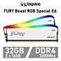 Kingston FURY Beast RGB Special Ed. 32GB Kit DDR4-3200 CL16 1.35v KF432C16BWAK2/32 Desktop Memory by kingston at Rebel Tech