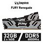 Kingston FURY Renegade 32GB Kit DDR5-6800 CL36 1.40v KF568C36RSK2-32 Desktop Memory by kingston at Rebel Tech