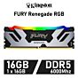 Kingston FURY Renegade RGB 16GB DDR5-6000 CL32 1.35v KF560C32RSA-16 Desktop Memory by kingston at Rebel Tech