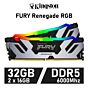 Kingston FURY Renegade RGB 32GB Kit DDR5-6000 CL32 1.35v KF560C32RSAK2-32 Desktop Memory by kingston at Rebel Tech