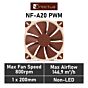 Noctua Premium NF-A20 200mm NF-A20 PWM Case Fan by noctua at Rebel Tech