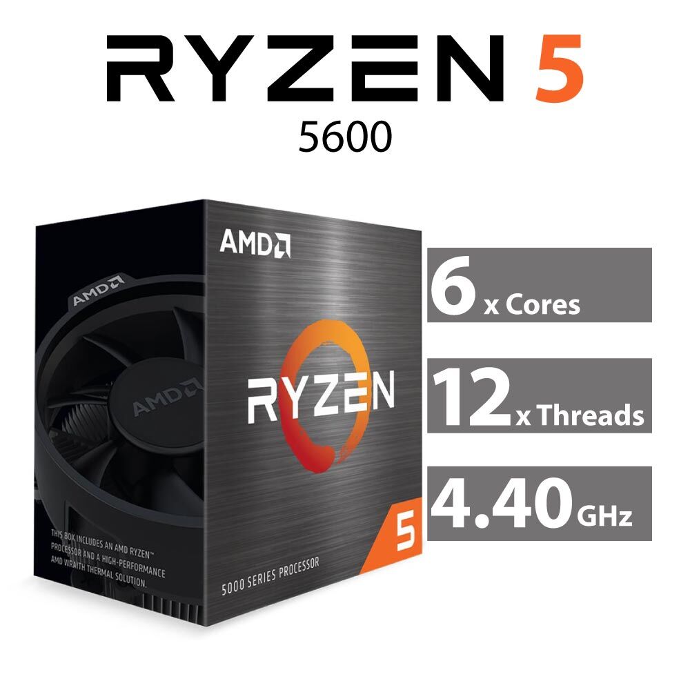 AMD Ryzen 5 5600 Vermeer AM4 6-Core 100-100000927BOX 3.50GHz 65W