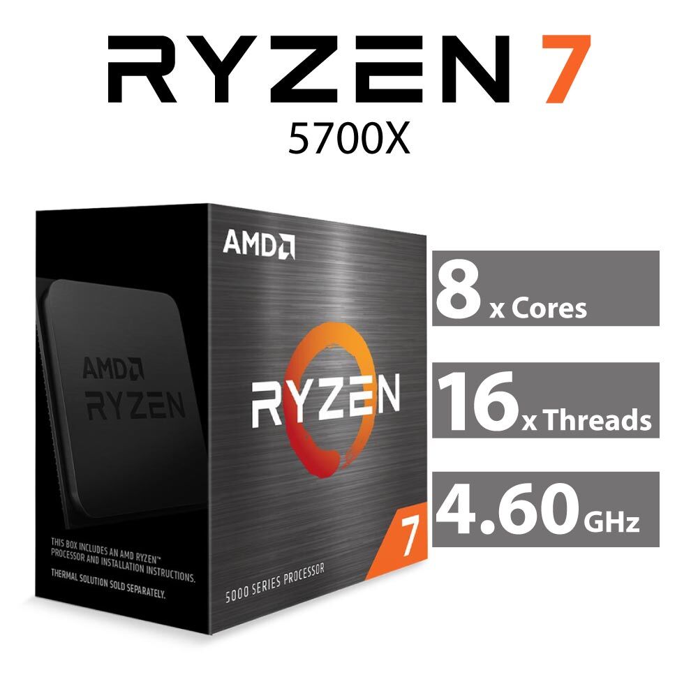 AMD Ryzen 7 5700X Vermeer 8-Core 3.40GHz AM4 65W 100-100000926WOF