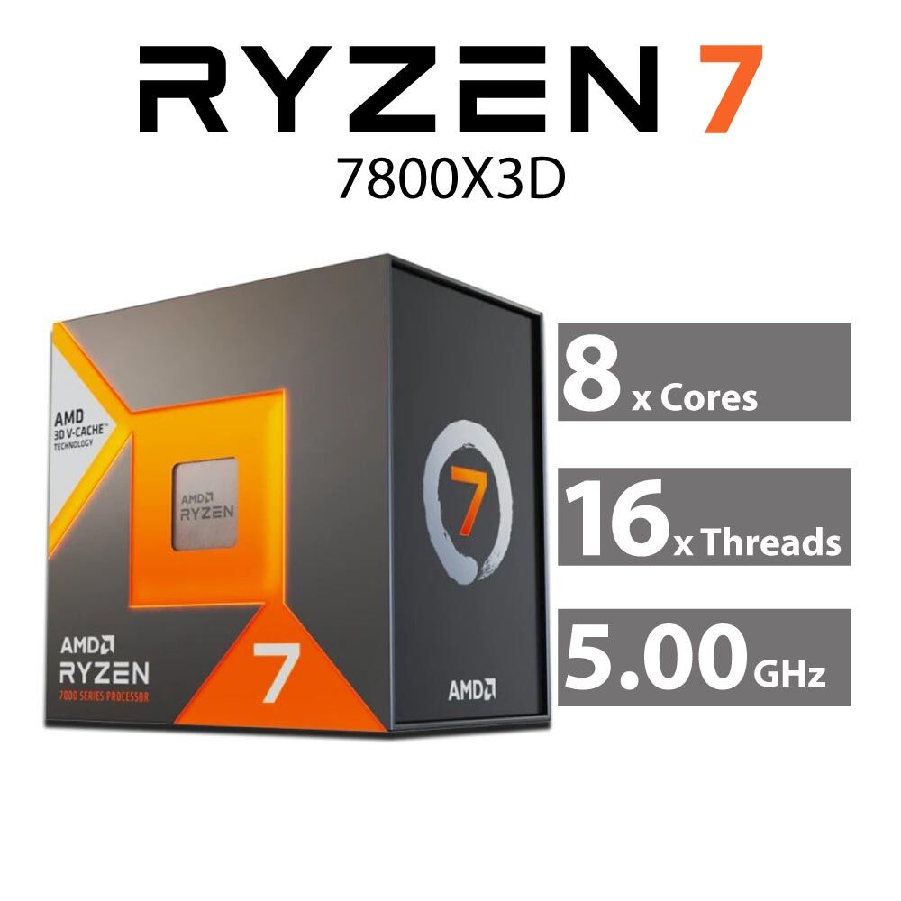 AMD Ryzen 7 7800X3D 8 cœurs 16 fils 120 W AMD Radeon Graphics Desktop  100-100000910WOF Socket AM5 sans refroidisseur : : Électronique