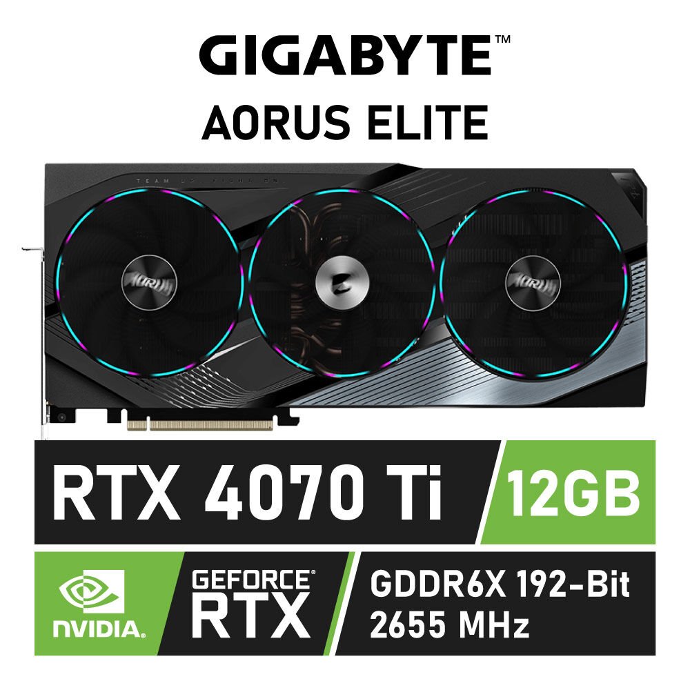 GIGABYTE AORUS GeForce RTX 4070 Ti ELITE 12GB GDDR6X GV-N407TAORUS