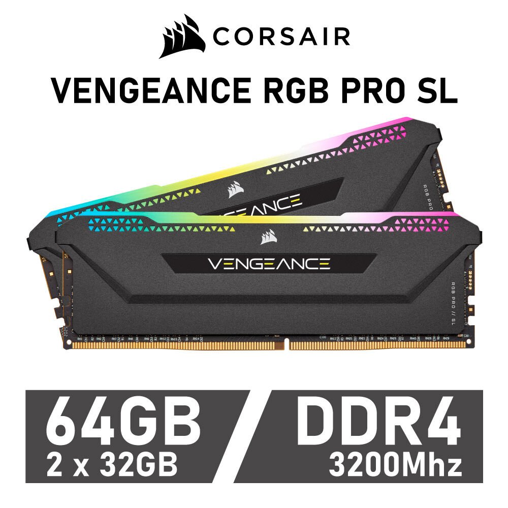 CORSAIR VENGEANCE RGB PRO SL 64GB Kit DDR4-3200 CL16 1.35v