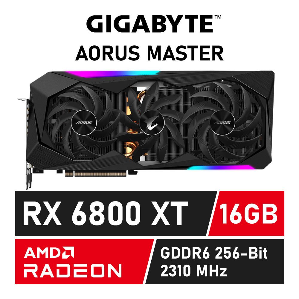GIGABYTE AORUS Radeon RX 6800 XT MASTER 16GB GDDR6 GV-R68XTAORUS