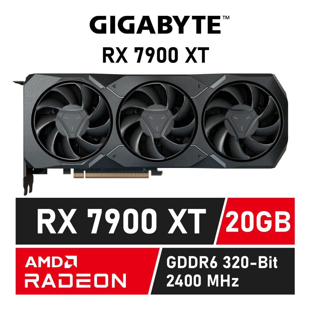 GIGABYTE Radeon RX 7900 XT 20G GDDR6 GV-R79XT-20GC-B Graphics Card: