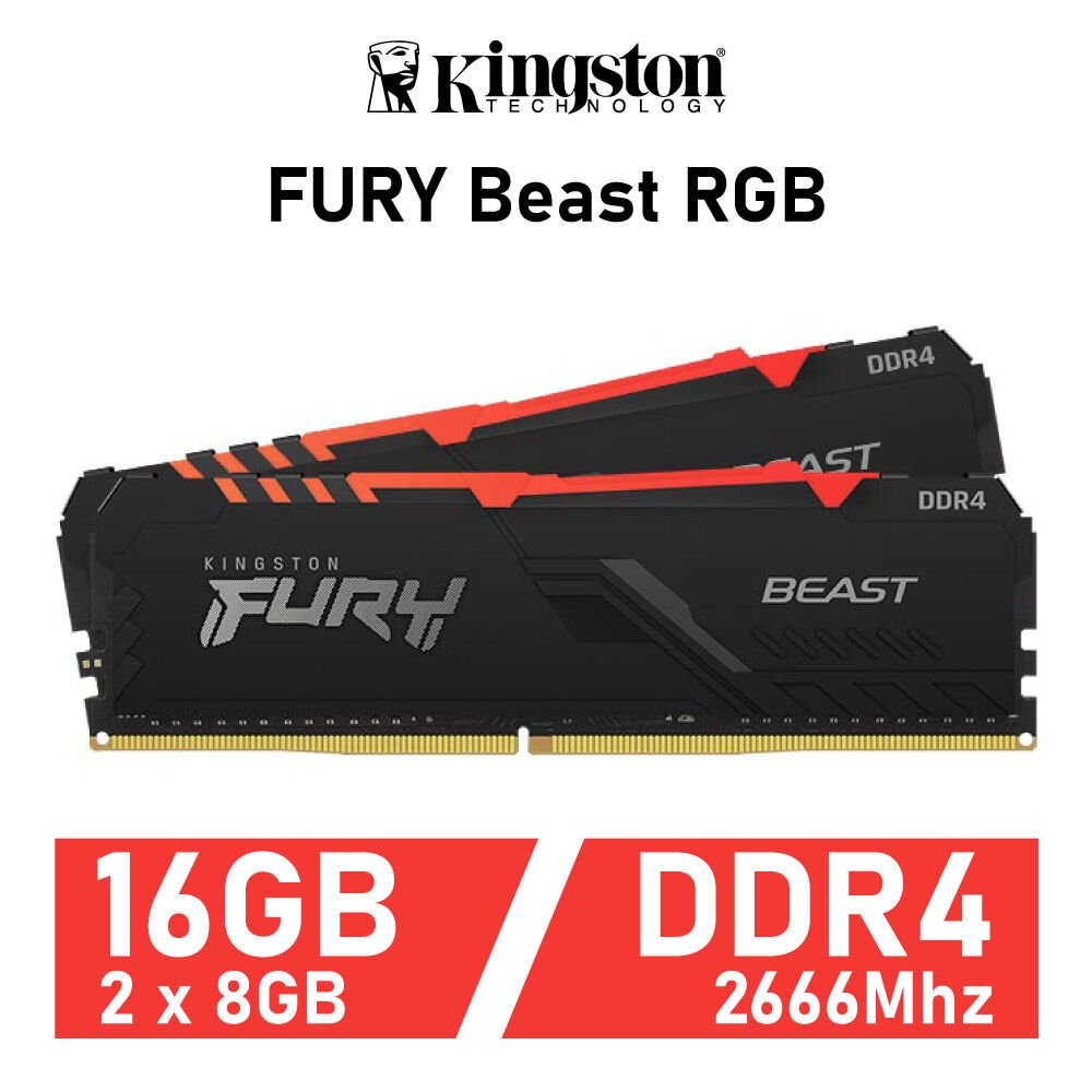 Kingston Fury 16GB (2x8GB) DDR4 2666MHz CL 16 Beast